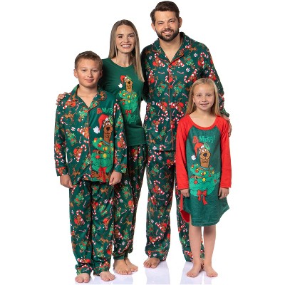 Scooby-Doo Boys' Christmas Character Tree Reindeer Button Sleep Pajama Set