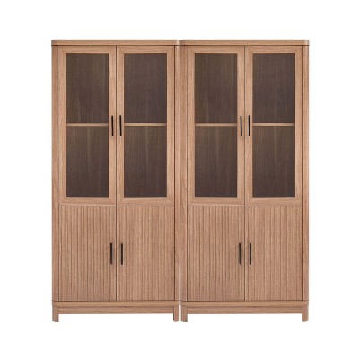 Manhattan Comfort Set of 2 67.6" Jodie Bookcases with 6 Adjustable Shelves