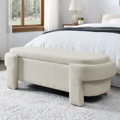 Airsurfer Linen Fabric Upholstered Bench with Large Storage Space for the Living Room, Entryway and Bedroom( 51.5''x20.5''x17'' )
