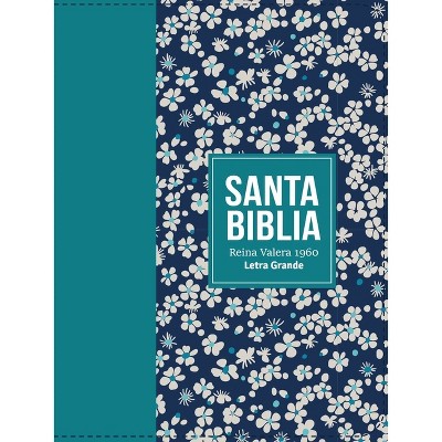Biblia Rvr 1960 Compacta Símil Piel Flores Verde Azulado (Bible Rvr 1960 Compact Size Leatherlike Teal Flowers (Spanish Edition) - (Leather Bound)