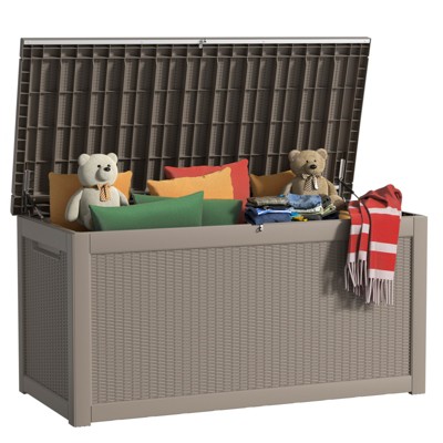 NAYSAYE Deck Box, 260 Gal Outdoor Storage Deck Box, Small Patio Storage Bin for Garden Tools