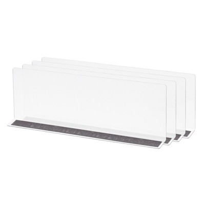 Unique Bargains PVC Material Clear Sturdy Durable L Type Shelf Dividers 4 Pcs