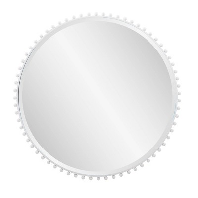 Howard Elliott 36" Round Wall Mirror with Metal Beaded Frame
