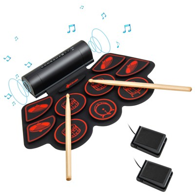 Costway 9 Pads Electronic Drum Set with Sticks & Pedals for Kids, Adult, Beginners