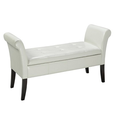 Brassex Albus Tufted Accent Bench with Storage Expresso