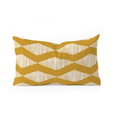 CoastL Studio Acoustic Wave Mustard Oblong Throw Pillow - Society6
