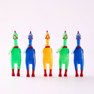 J'adore Squawking Rubber Chicken Squeeze Toy - 5pk