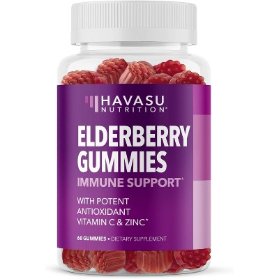 Elderberry Gummies for Adults, Immune System Supplement, Elderberry Flavor, Havasu Nutrition, 60ct