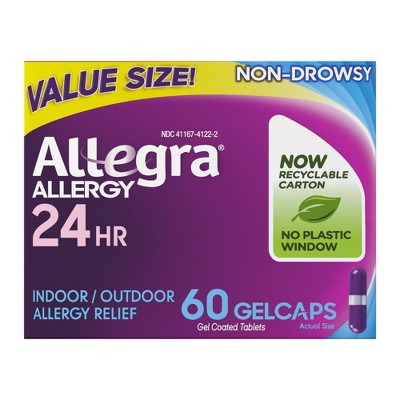 Allegra 24 Hour Allergy Relief Gel caps - Fexofenadine Hydrochloride