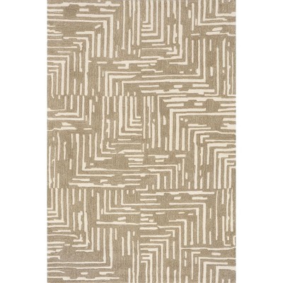 Nuloom Kamala Geometric 4x6 Wool Indoor Area Rug for Living Room Bedroom Dining Room, Ivory