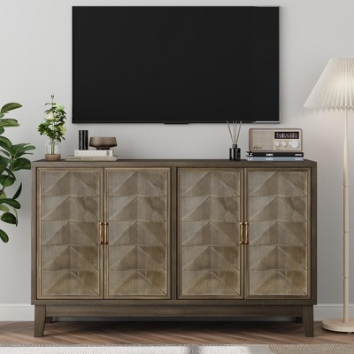 Sideboard Buffet Cabinet with Storage, Large Accent Cabinet Sideboard With 4 Doors,with Storage Console Table, For Kitchen Entryway, Brown
