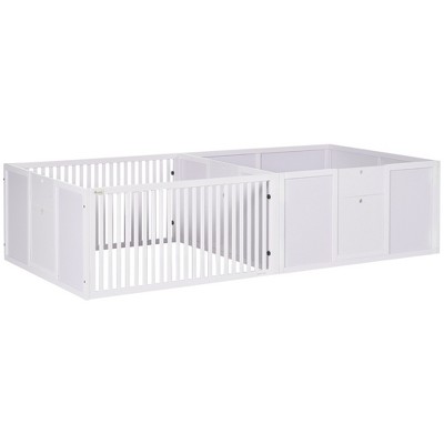 PawHut 81" x 40" Whelping Box for Dogs Built for Mother's Comfort, Newborn Puppy Supplies, Puppy Playpen with Adjustable Height Entrance Door