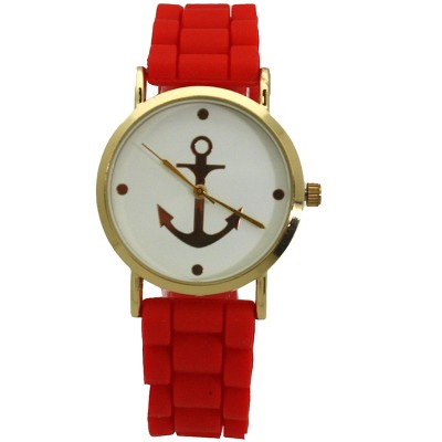 OLIVIA PRATT ANCHOR EMBLEM SILICONE BAND WATCH