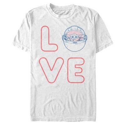 Men's Star Wars The Mandalorian Valentine's Day The Child Love Space Capsule T-Shirt
