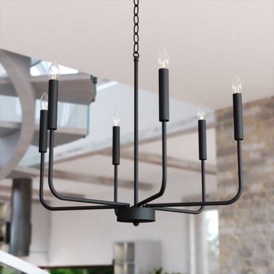 VAXCEL Belden 6 Light Black Contemporary Chandelier Candelabra