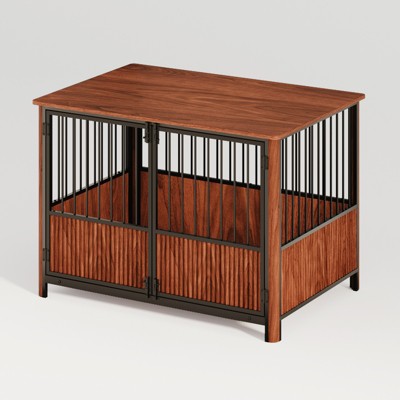 Gulches 30in H x 43in W x 29in D Walnut Crate Dog Furniture Brown 1 Pack Medium Large Dog Livestock Supplies Product type