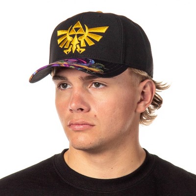 Legend of Zelda Embroidered Crest With Sublimated Bill Design Adult OSFM Snapback Hat For Men And Women Black