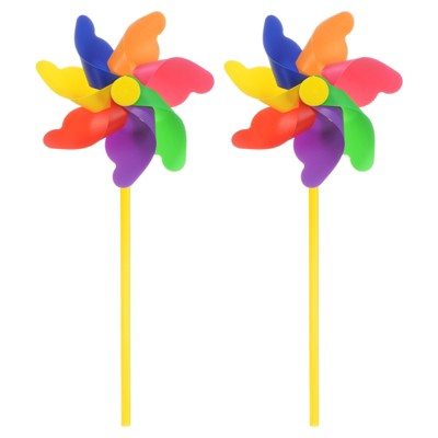 Unique Bargains PVC Material Colorful Outdoor Decor Wind Plastic Windmill