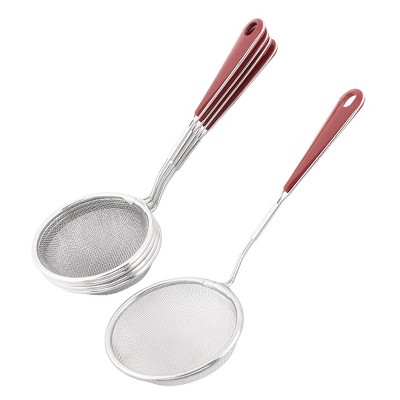 Unique Bargains Plastic Handle Kitchen Tool Fine Mesh Strainer Skimmer Ladle 9" Length 5 Pcs