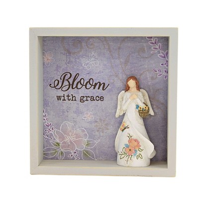 Home Decor 6.0 Inch Angel Shadow Box , Springtine Uplifting Message (1PC)