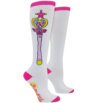 Pink Moon Wand Knee High Socks