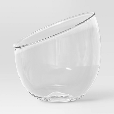 Angled Round Glass Vase - Threshold™: Watertight Decor, Hand Wash, Tabletop Display, 5.9" Height