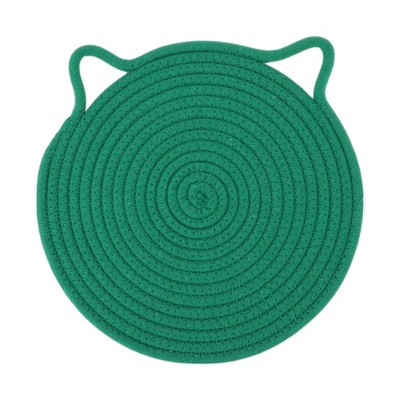 Unique Bargains Single Cat-Ear Shape Heat Resistant Trivet Mat Cotton 9.45"x9.45"x0.31"