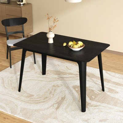 NicBex Mid-Century Modern Dining Table,Kitchen Table with Rubberwood Frame & Faux Wood Top,Rectangular Table for Kitchen,Dining Room,Living Room