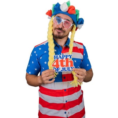 Foam Party Hats USA Roses & Braids Headband
