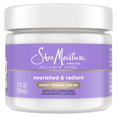 SheaMoisture Melanin Care Nourished & Radiant Night Repair Cream with Elderberry Complex & Pro-Ceramides - 2 fl oz