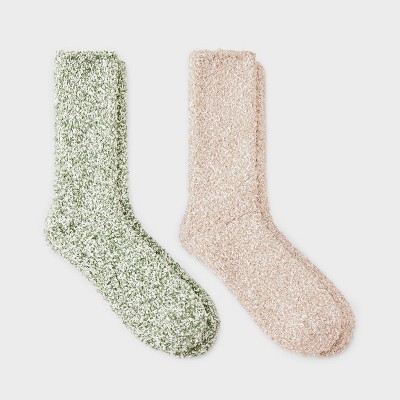 Women's Marled 2pk Cozy Crew Socks - Auden™ One Size