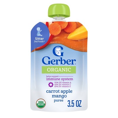 Gerber Organic Baby Food Pouch - Carrot Apple & Mango - 3.5oz