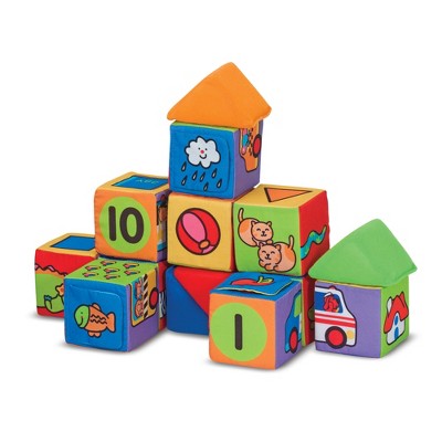 Melissa & Doug K's Kids Match and Build Soft Blocks Set: 14-Piece Educational Toy for Toddlers