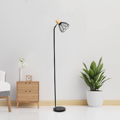 Simple Designs 55.91" Industrial Farmhouse Fusion Adjustable Cage Wire Accent Floor Lamp