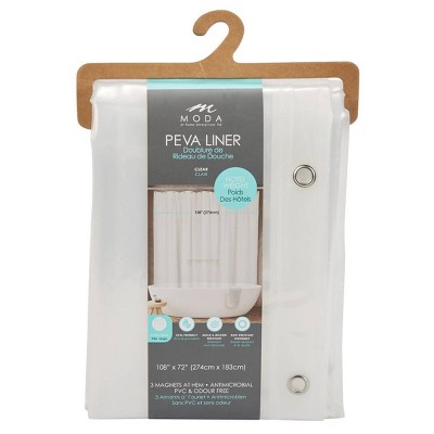 Moda at Home 2pc Coronet Peva Hotel Shower Curtain Liner Extra Wide Clear
