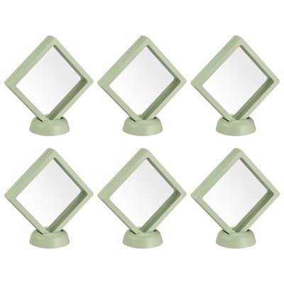 Unique Bargains Floating Frame 3D Display Jewelry Box with Base 6 Pcs with Base