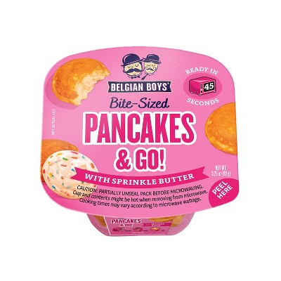 Belgian Boys Bite Sized Sprinkle Butter Go Cups and Pancakes Heat and Serve - 3.25oz/9ct
