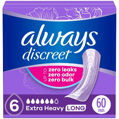 Always Discreet Incontinence and Postpartum Pads  - Extra Heavy Absorbency