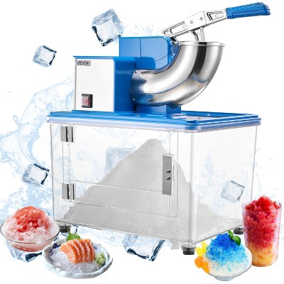 VEVOR Commercial Ice Crusher 661LBS/H, 350W Electric Snow Cone Machine with 4 Blades, 2000RPM Stainless Steel Shaved Ice Machine , Blue