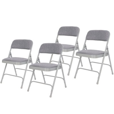 Set of 4 Deluxe Fabric Padded Folding Chairs with Frame - Hampden Furnishings