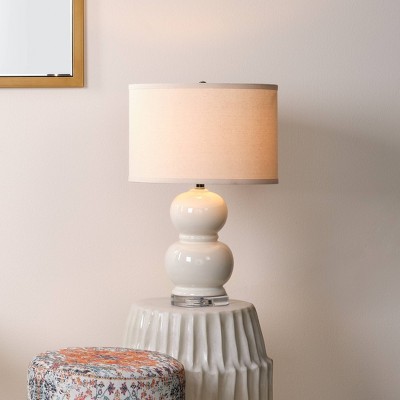Bubble Ceramic Table Lamp with Drum Shade - Splendor Home
