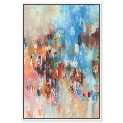 Art Remedy Lovely Feeling Blue Abstract Wall Art Framed
