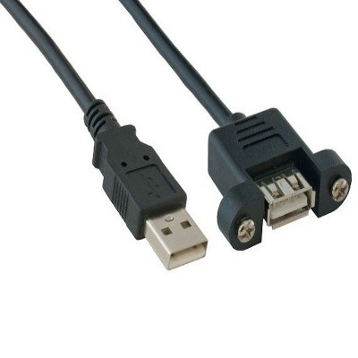 SANOXY Cables and Adapters; 10ft USB 2.0 Panel-Mount Type A Male to Type A Female Cable