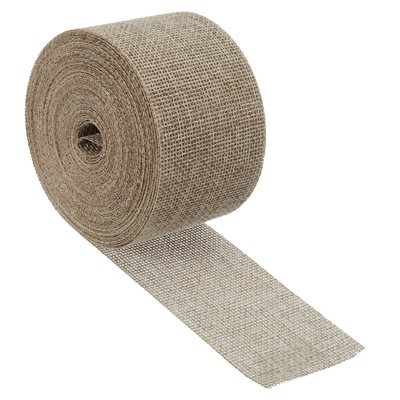 Unique Bargains DIY Party Roll Wrapping Decoration Soft Burlap Fabric Wired Ribbon
