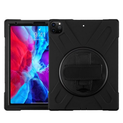 MyBat Rotatable Stand Protector Cover with Wristband for Apple iPad Pro 12.9 (2020) / (2018) / (2022) / (2021)- Black