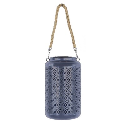 Alpine Corporation 10" Solar Hanging LED Indoor Outdoor Decorative Lantern