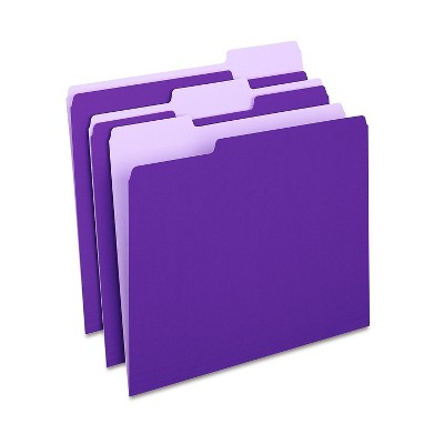 MyOfficeInnovations Colored Top-Tab File Folders 3 Tab Purple Letter Size 24/Pack MYO659790