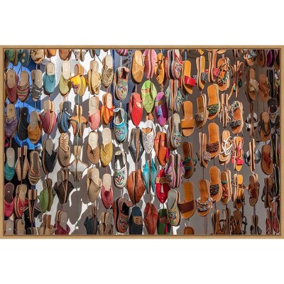 33" x 23" Moroccan Sandals by Richard Silver Framed Canvas Wall Art Print - Amanti Art: Lithograph, Modern Decor, Polystyrene Frame