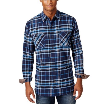 Weatherproof Mens Vintage Plaid Flannel Button Up Shirt