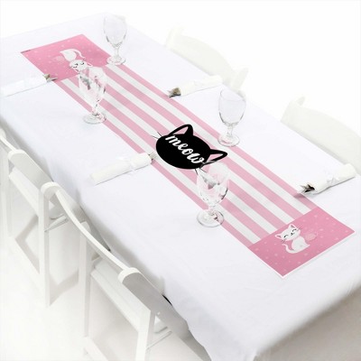 Big Dot of Happiness Purr-fect Kitty Cat - Petite Kitten Meow Baby Shower or Birthday Party Paper Table Runner - 12 x 60 inches